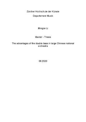 The advantages of the double bass in large Chinese national orchestra