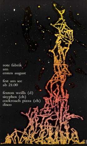 Rote Fabrik am ersten August - Fest am See - Fenton Weills - Sisyphos - Cockroach Pizza - Disco