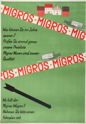 Was können Sie im Jahre sparen? Prüfen Sie einmal genau unsere Preisliste. Migros Waren sind immer Qualität.