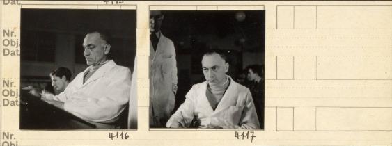 Kunstgewerbeschule, Hans Lang im Unterricht mit Schülerinnen und Schülern