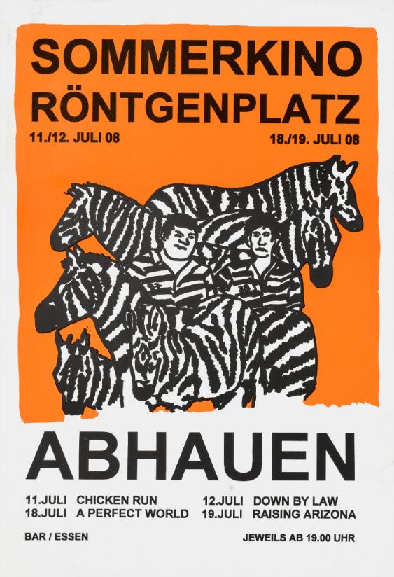 Sommerkino Röntgenplatz - Abhauen - Chicken Run - Down By Law - A Perfect World - Raising Arizona - Bar / Essen jeweils ab 19.00