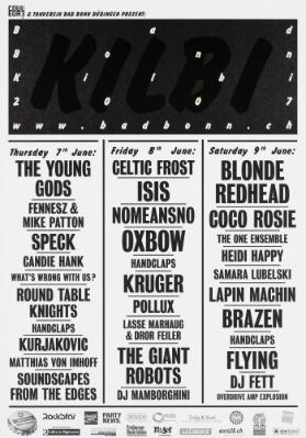 Couleur 3 & Tonverein Bad Bonn Düdingen Present: Bad Bonn - Kilbi -The Young Gods - Celtic Frost - Blonde Readhead - (...)