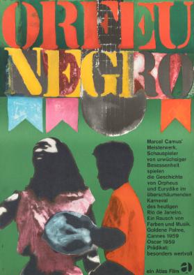 Orfeu Negro - Marcel Camus' Meisterwerk. Schauspieler von urwüchsiger Besessenheit spielen die Geschichte von Orpheus und Eurydike im überschäumenden Karneval des heutigen Rio de Janeiro. Ein Rausch von Farben und Musik. Goldene Palme, Cannes 1959 - Oscar 1959 - Prädikat: besonders wertvoll - ein Atlas Film