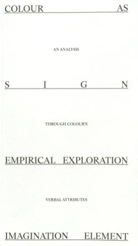 Colour as sign empirical exploration imagination element