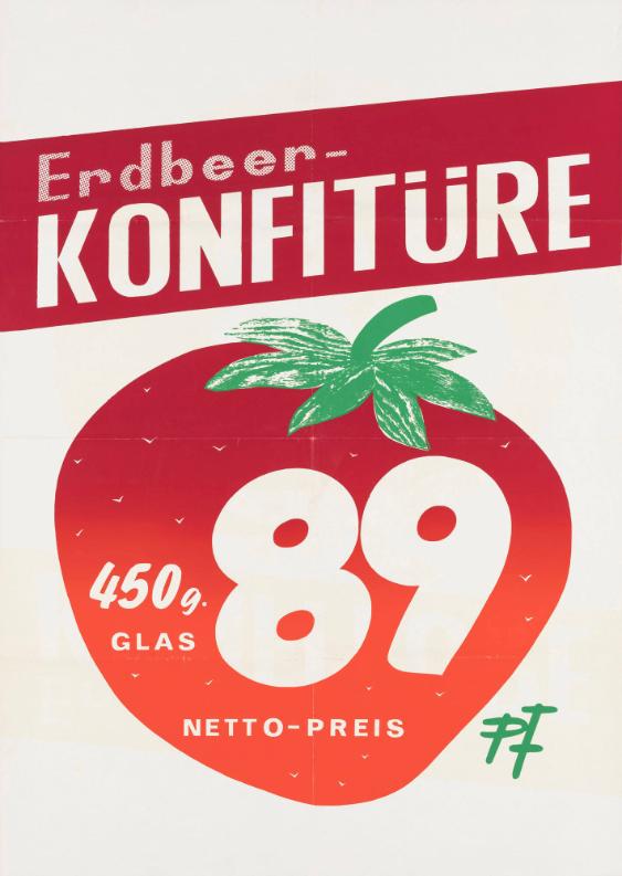 Erdebeer-Konfitüre - 450 g. Glas - 89 Pf. Netto-Preis