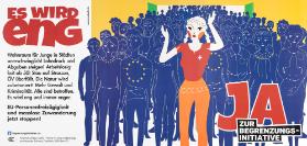Es wird eng - Wohnraum für Junge in Städten unerschwinglich! Lohndruck und Abgaben steigen! Arbeitslosigkeit ab 50! Stau auf Strassen, ÖV überfüllt. Die Natur wird zubetoniert! Mehr Gewalt und Kriminalität. Alle sind betroffen. Es wird eng und immer enger. EU-Personenfreizügigkeit und masslose Zuwanderung jetzt stoppen! Begrenzungsinitiative.JA
