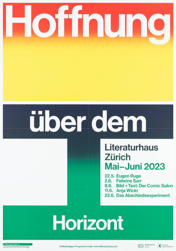 Hoffnung über dem Horizont - Literaturhaus Zürich - Eugen Ruge - Felwine Sarr - Bild + Text: Der Comic Salon - Anja Wicki - Das Abschiedsexemplar