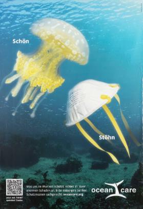 Schön - Stöhn - Was uns im Moment schützt, richtet im Meer enormen Schaden an. Bitte entsorgen Sie Ihre Schutzmaske sachgerecht. oceancare.org
