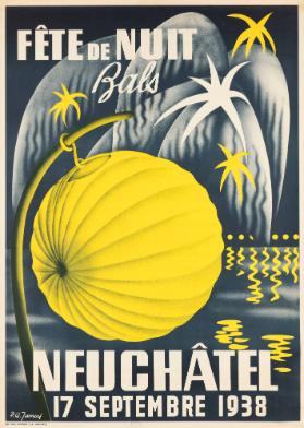 Fête de nuit, bals - Neuchâtel 1938
