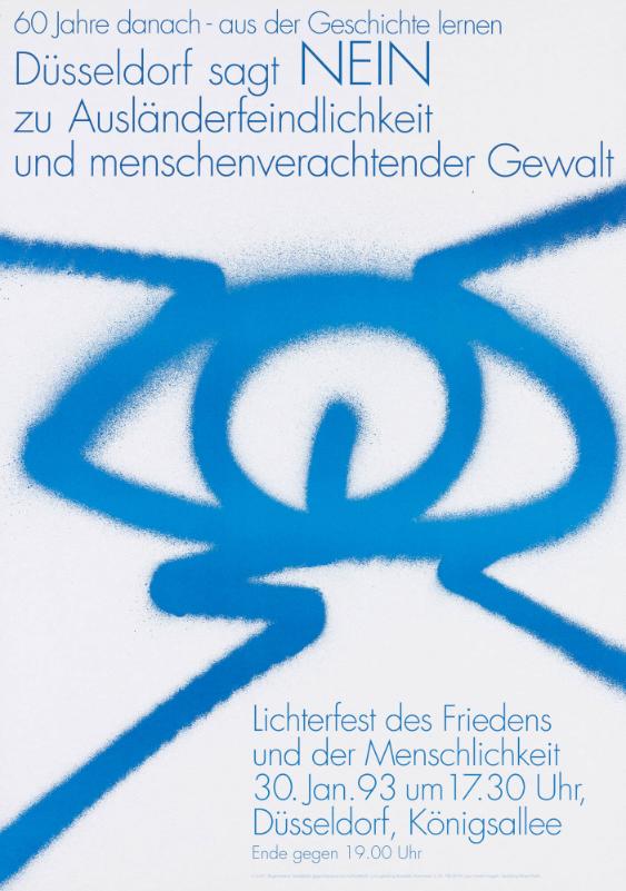 Düsseldorf sagt nein zu Ausländerfeindlichkeit und menschenverachtender Gewalt - Lichterfest des Friedens und der Menschlichkeit