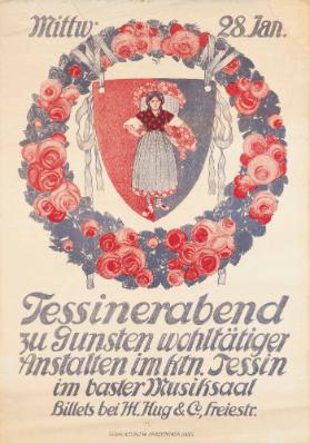 Tessinerabend zu Gunsten wohltätiger Anstalten im Kt. Tessin - im Basler Musiksaal