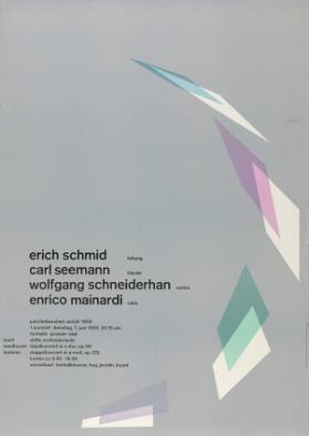 Erich Schmid - Leitung - Carl Seemann - Klavier - Wolfgang Schneiderhan - Violine - Enrico Mainardi - Cello - Bach - Beethoven - Brahms - Juni-Festwochen Zürich 1955