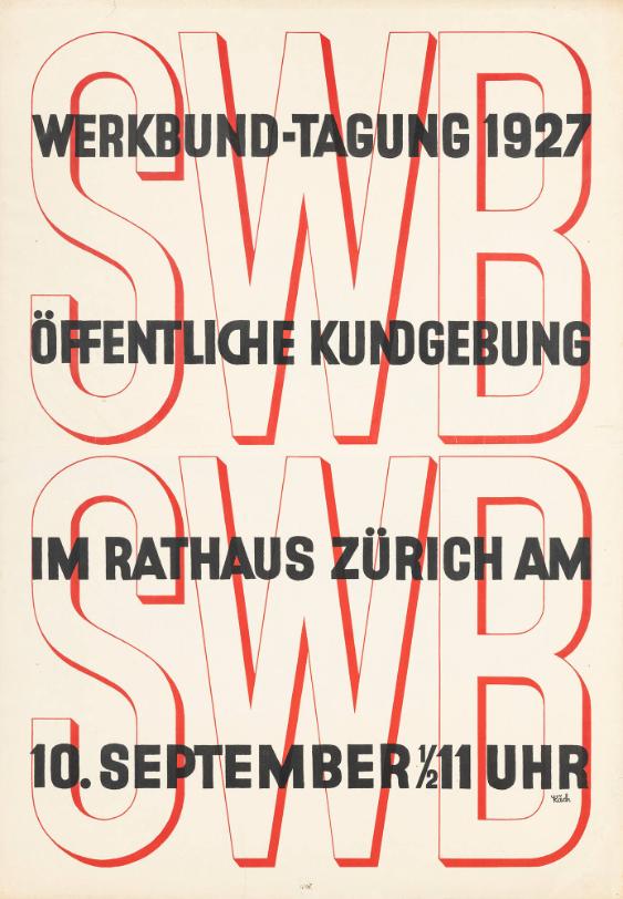 SWB - Werkbund-Tagung 1927 - Öffentliche Kundgebung im Rathaus Zürich am 10. September 1/2 11 Uhr