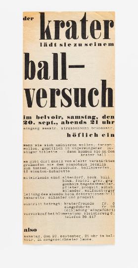 Der Krater lädt Sie zu seinem Ball–Versuch