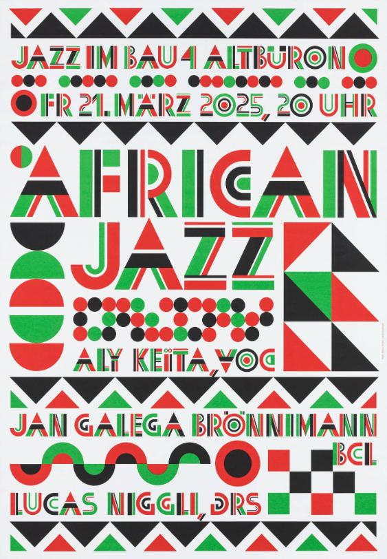 Jazz im Bau 4 Altbüron - African Jazz - Aly Keïta, voc - Jan Galega Brönnimann, bcl - Lucas Niggli, drs