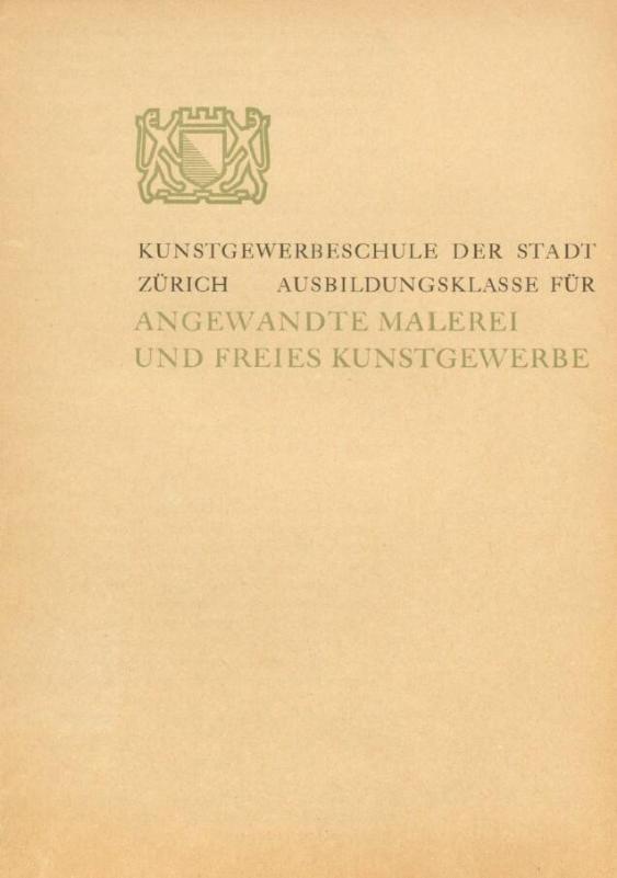KGSZ, Ausbildungsklasse für Angewandte Malerei und freies Kunstgewerbe