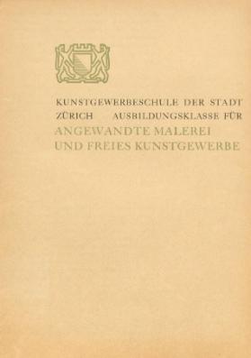 KGSZ, Ausbildungsklasse für Angewandte Malerei und freies Kunstgewerbe