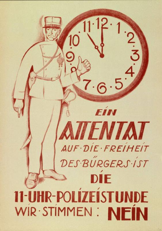 Ein Attentat auf die Freiheit des Bürgers ist die 11-Uhr-Polizeistunde - Wir stimmen: Nein