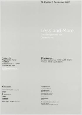 Less and More - Das Designethos von Dieter Rams - Museum für Angewandte Kunst Frankfurt
