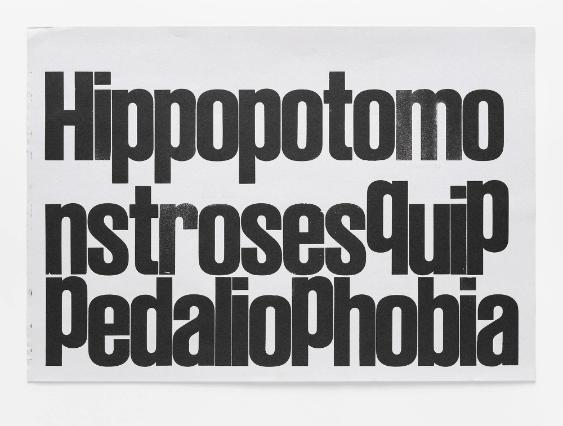 [LL Ruder Plakat, Andruck "Hippopotomo", Schriftmuster in Karton Umschlag]