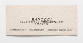 ZANOLLI 
ATELIER FÜR MODEARTIKEL 
ZÜRICH
