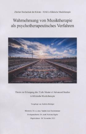 Wahrnehmung von Musiktherapie als psychotherapeutisches Verfahren