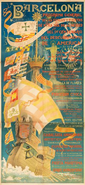 Barcelona - Programa General de las Ferias Y Fiestas de Ntra Sra de la Merced del IV Centenario del Descubrimiento De America