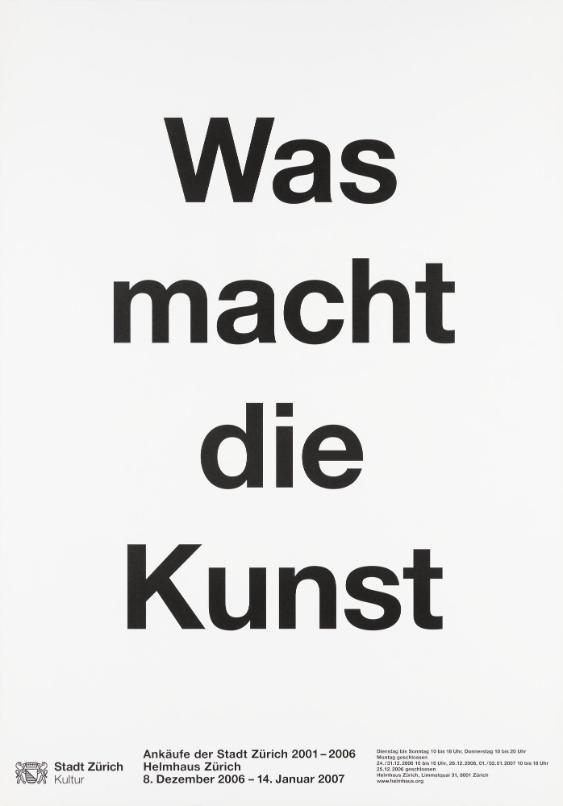 Stadt Zürich, Fachstelle Kunstsammlung der Stadt Zürich, CH