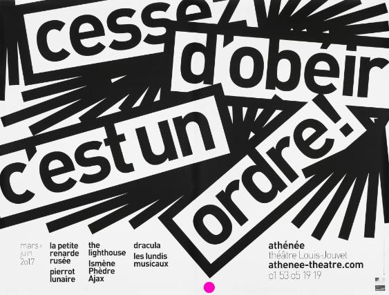 Cessez d'obéir c'est und ordre! La petite renarde rusée - Pierrot Lunaire - The Lighthouse - Ismène - Phèdre - Ajax - Dracula - Les lundis musicaux - Athénée Théâtre Louis Jouvet