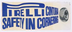 Commuicate - Alan Fletcher ; Pirelli Cintura Plakat für den Aushang an Doppeldecker-Bussen, 196…