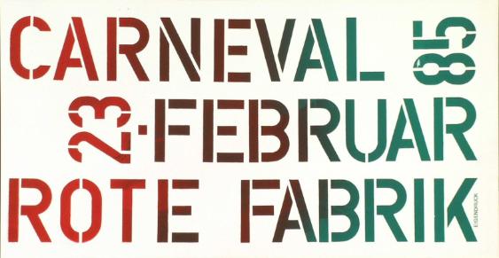 Carneval 85 - 23. Februar - Rote Fabrik