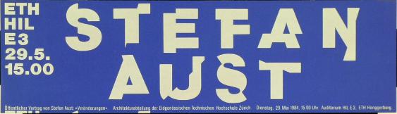 Stefan Aust - Öffentlicher Vortrag von Stefan Aust: "Veränderungen" - Architekturabteilung der Eidgenössische Technische Hochschule Zürich
