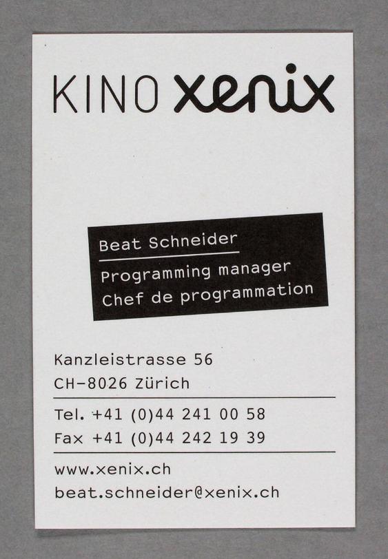 Kino Xenix, Kanzleistr. 56, CH-8026 Zürich