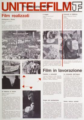 Unitelefilm - Produzione 1972 - Film realizzati - Antifascisti a Roma - Di fabbrica si muore - Il bagno - Concerto in fabbrica - Film in lavorazione (...)