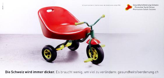 Die Schweiz wird immer dicker. Es braucht wenig, um viel zu verändern: gesundheitsfoerderung.ch - In Zusammenarbeit mit den Kantonen, den Versicherern und der FMH.