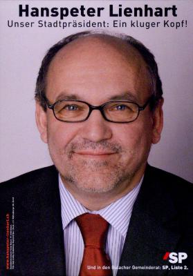 Hanspeter Lienhart - Unser Stadtpräsident: ein kluger Kopf! - Und in den Bülacher Gemeinderat: SP, Liste 2