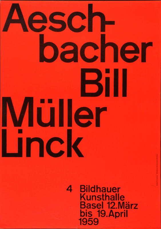 Aeschbacher - Bill - Müller - Linck - 4 Bildhauer - Kunsthalle Basel