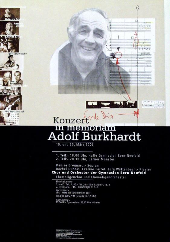 Konzert in memoriam Adolf Burkhardt - Chor und Orchester der Gymnasien Bern-Neufeld