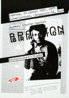 Samstag, 24.Januar 1981 Schweizerbund - Anthony Braxton Quartet  - Jazz Now Bern