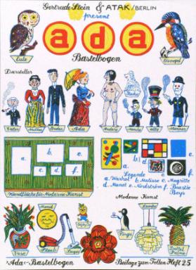 Gertrude Stein & Atak / Berlin present Ada Bastelbogen - "Ada"-Bastelbogen - Beilage zum Tollen Heft 25