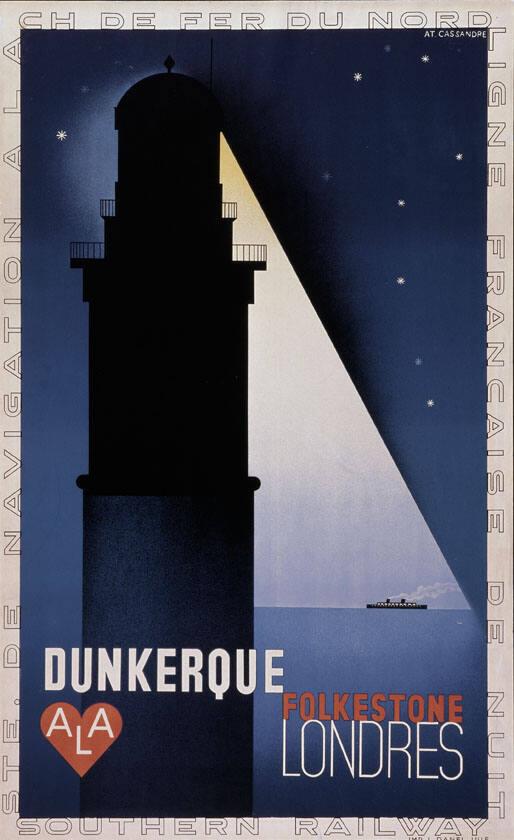 Dunkerque - Folkstone - Londres - ALA - ste. de navigation ALA - ch. de fer du nord - ligne française de nuit - southern railway