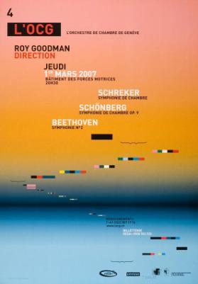 L'OCG - L'Orchestre de Chambre de Genève - Roy Goodman - Direction -  Schreker - Schönberg - Beethoven