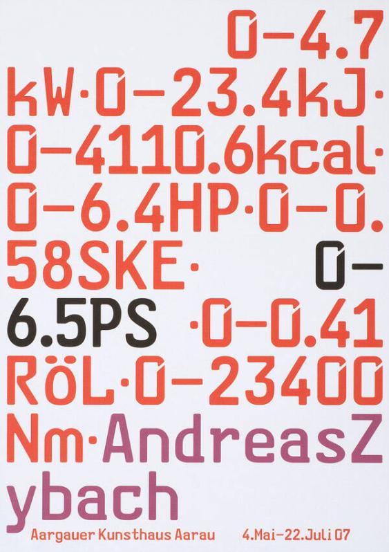 Andreas Zybach - Aargauer Kunsthaus Aarau - 4. Mai - 22. Juli 07