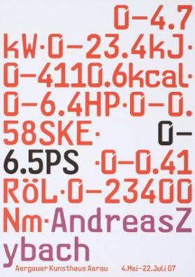 Andreas Zybach - Aargauer Kunsthaus Aarau - 4. Mai - 22. Juli 07