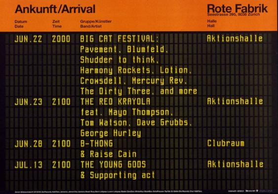 Ankunft/Arrival - Big Cat Festival - The Red Krayola - B-Thong - (...)  - Rote Fabrik