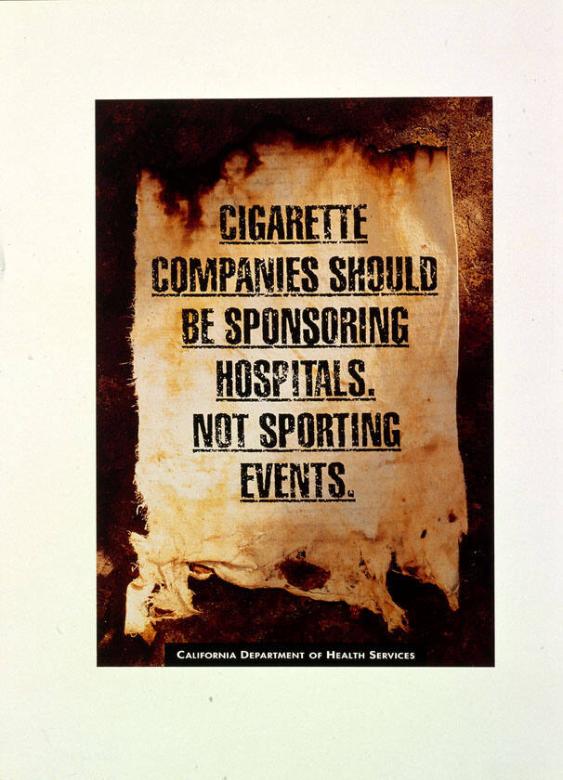 Cigarette companies should be sponsoring hospitals, not sporting events.
