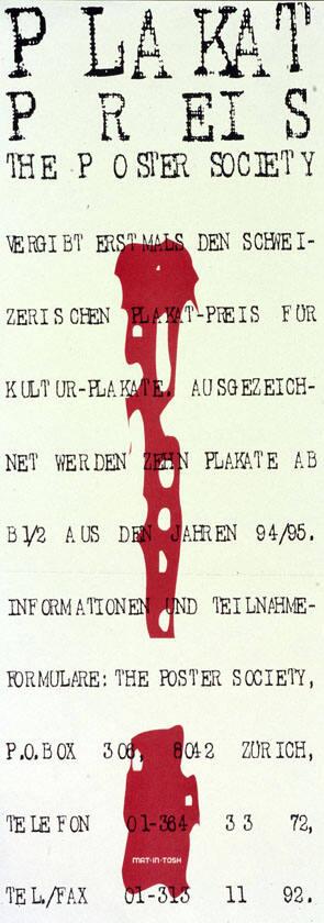 Plakat Preis - The Poster Society vergibt erstmals den schweizerischen Plakatpreis für Kulturplakate. (...)