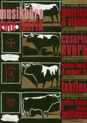 Melvins & Alboth - Cesaria Evora - Victims Family & Mauser FK - taktlos - Malka Family & Cunnie Williams - Musikbüro - Rote Fabrik, Zürich