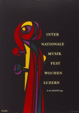 Internationale Musikfestwochen Luzern - 8. - 28. August 1954