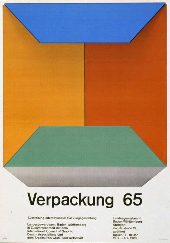 Verpackung 65 - Ausstellung internationaler Packungsgestaltung - Landesgewerbeamt  Baden-Württemberg, Stuttgart